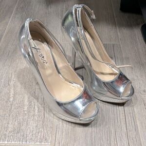 Silver heels size 5.5